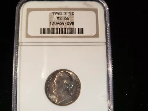 1948 S JEFFERSON NICKEL NGC MS66 120964-098