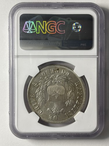Chile silver Peso 1873 MS63 NGC - Picture 2 of 2