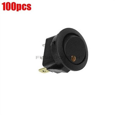 100Pcs Yellow Led Dot Light 12V On-Off Toggle Switch Car Auto Boat Round Rock zu