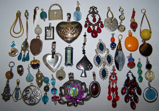 Jewelry Parts Lot Craft JewelryMaking Art LargeCaged AB CrystalGem FlowerPendant
