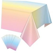 Rainbow Plastic Tablecloth Party Decorations Disposable Table 6 Pack Pastel