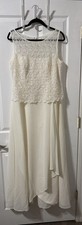 David’s Bridal Michaelangelo Ivory Lace Embroidered Sequin Wedding Dress Size 14