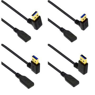 5Gbps Speed Data Cable USB Type C Male to Female Data Cable with 90 Degree Bend