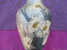 Vase ancien Camomilles cloisonné bronze du début du XXe siècle France