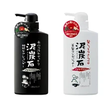 Pelican Deitanseki Shampoo + Conditioner Set 500ml each Charcoal mud Non-silicon