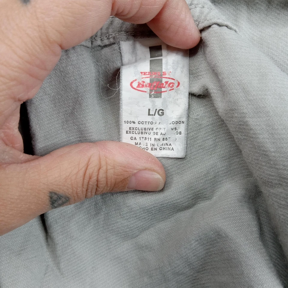 Camisa Buffalo David Bitton Para Hombres Grande Gris Pana Con Botones Codo Parches Foto 3 de 4