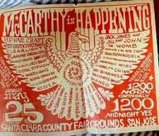 "McCarthy Is Happening" Concert Poster/Flyer San Jose May 25 -  1968