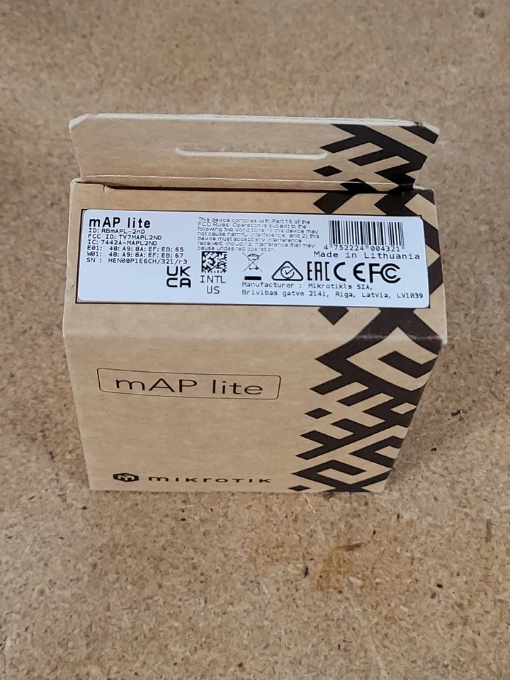 MikroTik RBmAPL-2nD 2GHz mAP lite access point 802.11bgn 2x2 PoE in New Sealed - Image 2 of 2