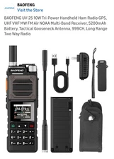 BAOFENG UV-25 10W Ham Radio GPS UHF VHF MW FM 5200mAh Long Range Radio