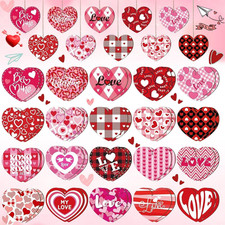 20Pcs Valentines Hanging Wooden Ornaments Set Red Valentine Decorations with Rop