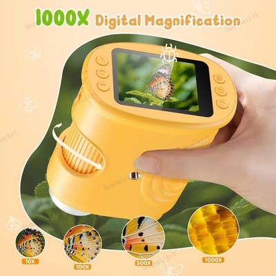 1000X Handheld Digital Microscope for Kids: Pocket Microscope with 2.0'' IPS Scre