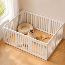 Dog Playpen Indoor, Puppy Playpen, White 24" H, 10 Panels