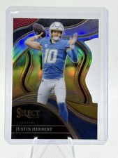 2023 Panini Select - Club Level Justin Herbert #248 Red & Yellow Prizm Die-Cut