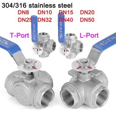 1/4'' 3/8'' 1/2'' 3/4'' - 2'' Stainless Steel Sanitary Three-Way Ball Valve T/L Type