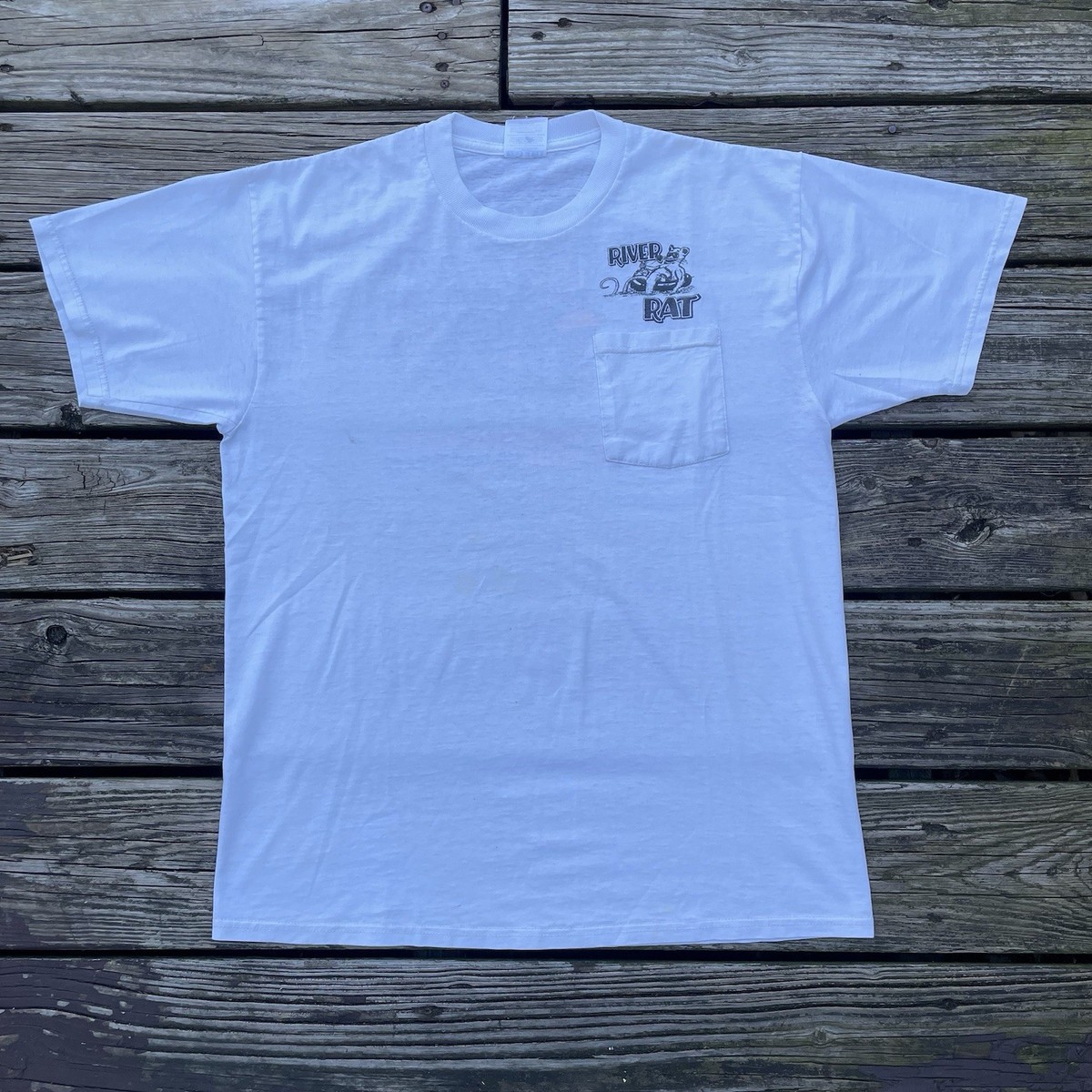 Vintage 90s Y2K River Rat Tennessee River Pocket Distressed T Shirt Large View 5
