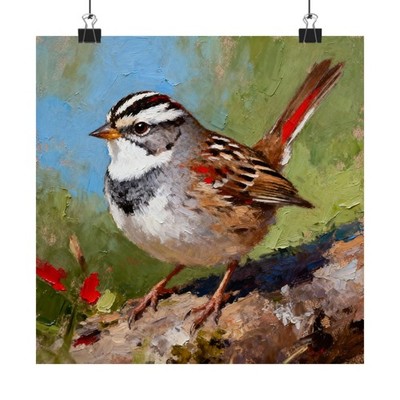 White-throated Sparrow Bird Oil Painting Print | Wall Print 