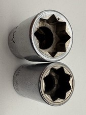 Snap-On 2 pc 1/4 drive double square 8pt Sock...