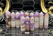 Nautral Mexian Lace agate w/ Amethsyt Points Free ship & Gift