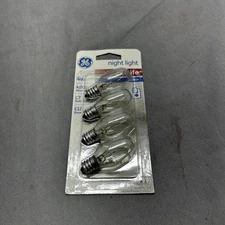 GENERAL ELECTRIC NIGHT LIGHT 4W C7 BULB TYPE E12 BASE LIGHT BULBS (LOT OF 4)