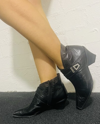 Black Leather Ankle Boots By Hispanitas - Size EU 37 - Excellent Conditions - Picture 4 of 7
