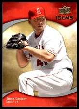 John Lackey 2009 Upper Deck Icons #60 Angels MLB READ FREE SHIPPING AutographDen