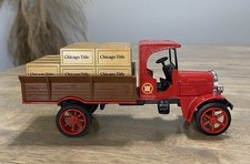 Vintage Ertl 1925 Kenworth Chicago Title Red Truck With Bank
