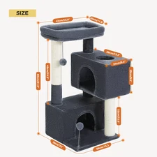 Large Cat Tree for Indoor Cats Multi-Level Cat Tower with Spacious Condos Sisal 