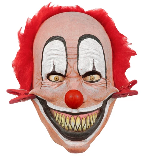Tweezer Clown Horror Circus Creepy Mens Costume Overhead Mask With Hair
