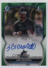 2023 Bowman Chrome Prospect Green Lava Refractor 57/99 Jose Gerardo Auto 1a39