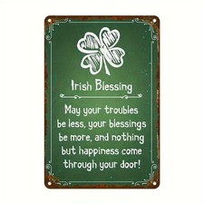 Lucky Irish Decor Metal Sign Irish Blessing Chalkboard Art For St Patricks Day