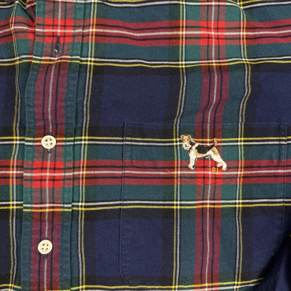 Camisa Polo Ralph Lauren Blake Abotonada Tartán Cuadros Terrier Perro Para Hombre Mediana Foto 4 de 4