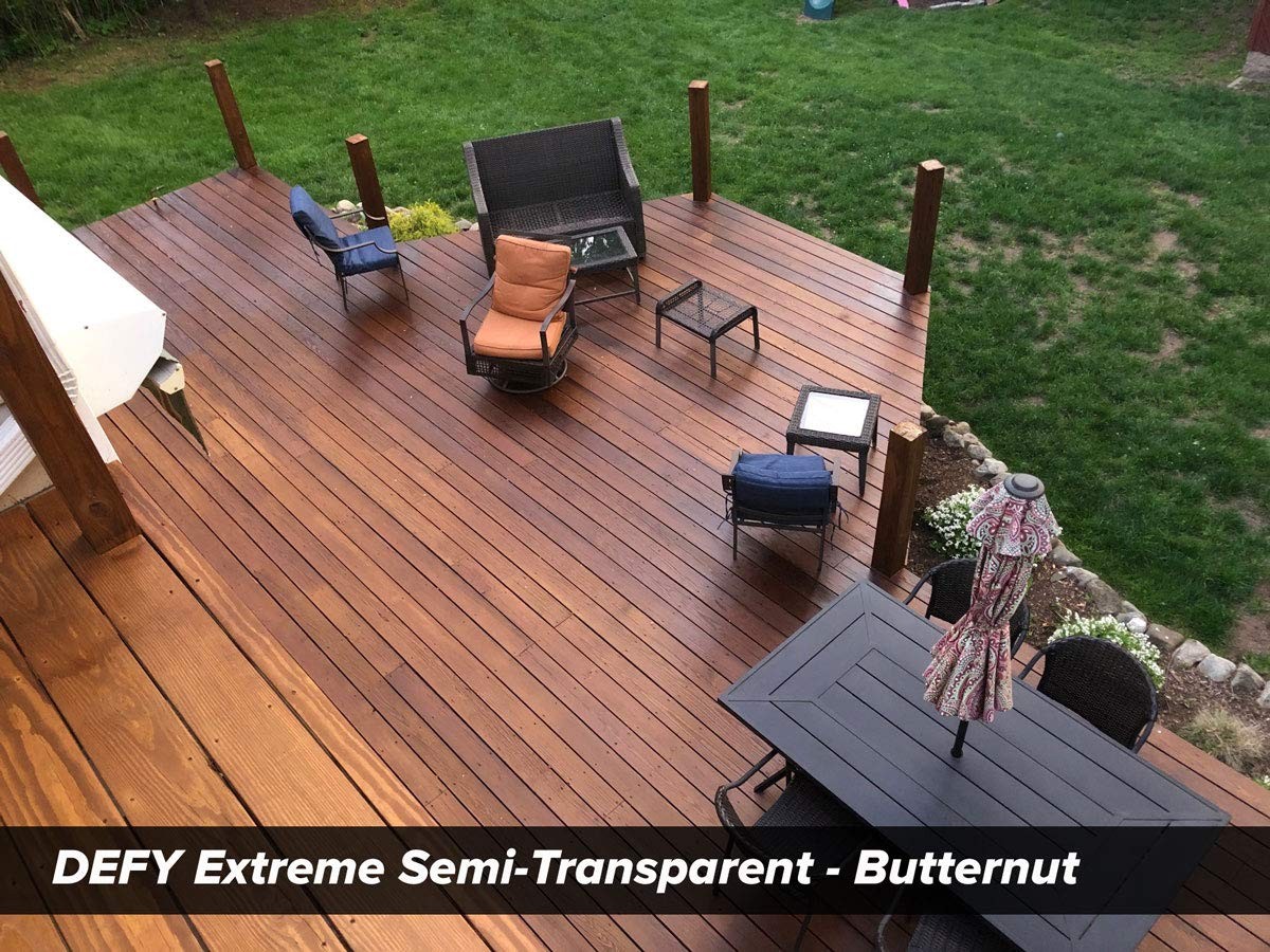 Extreme Wood Stain and Sealer in One - 1 Gallon Semi-Transparent Waterproof C...