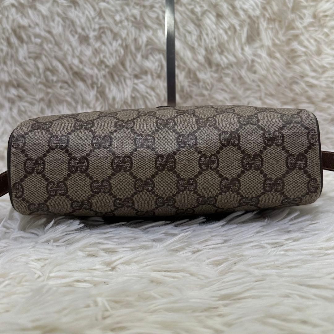 GUCCI GG Sherry Line Shoulder Bag Ziplock Leather PVC Brown Beige Gold Hardware thumbnail 10