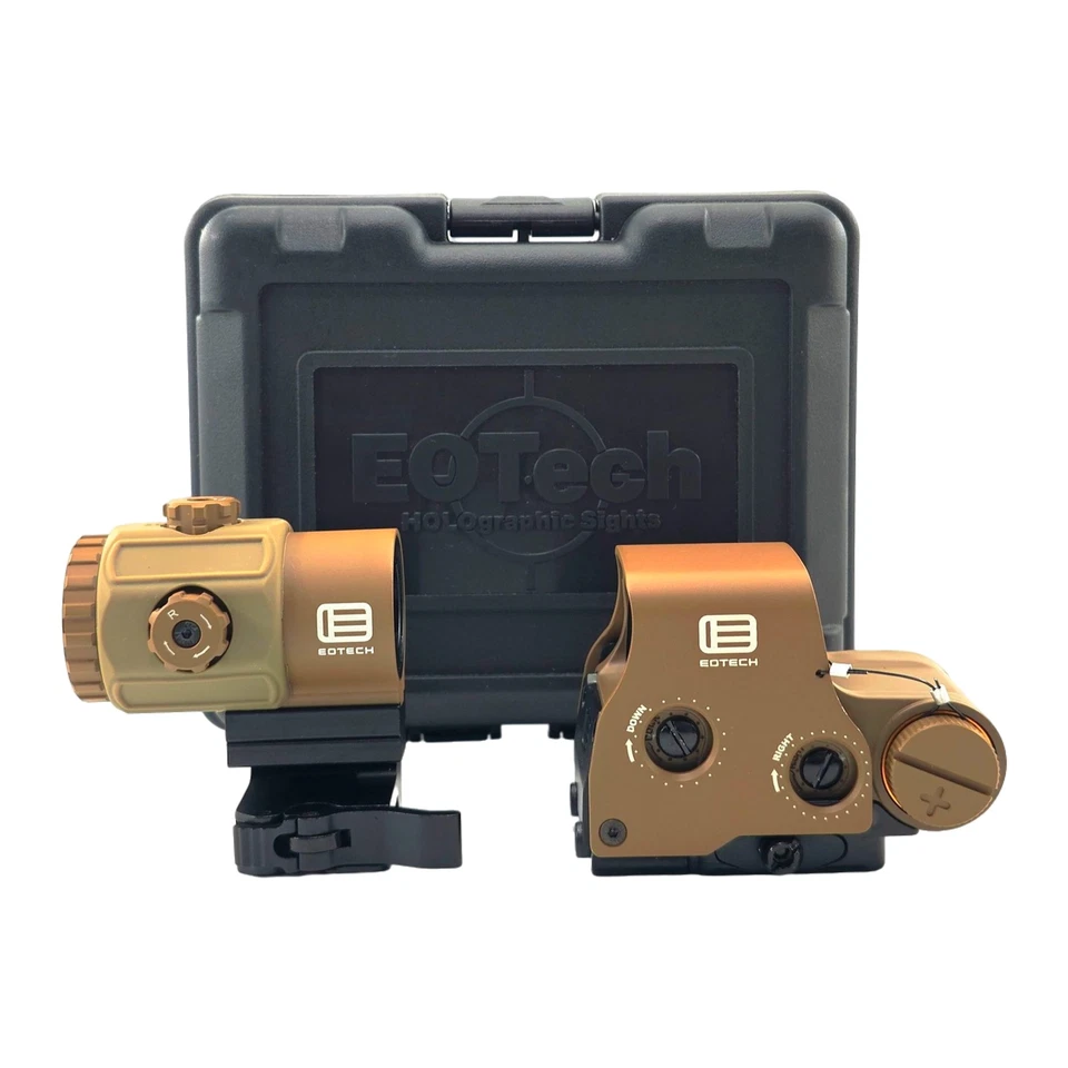 Mira holográfica de punto rojo/verde 558 + interruptor de lupa G43 3x 20 mm negro/bronceado EE. UU. Foto 2 de 4