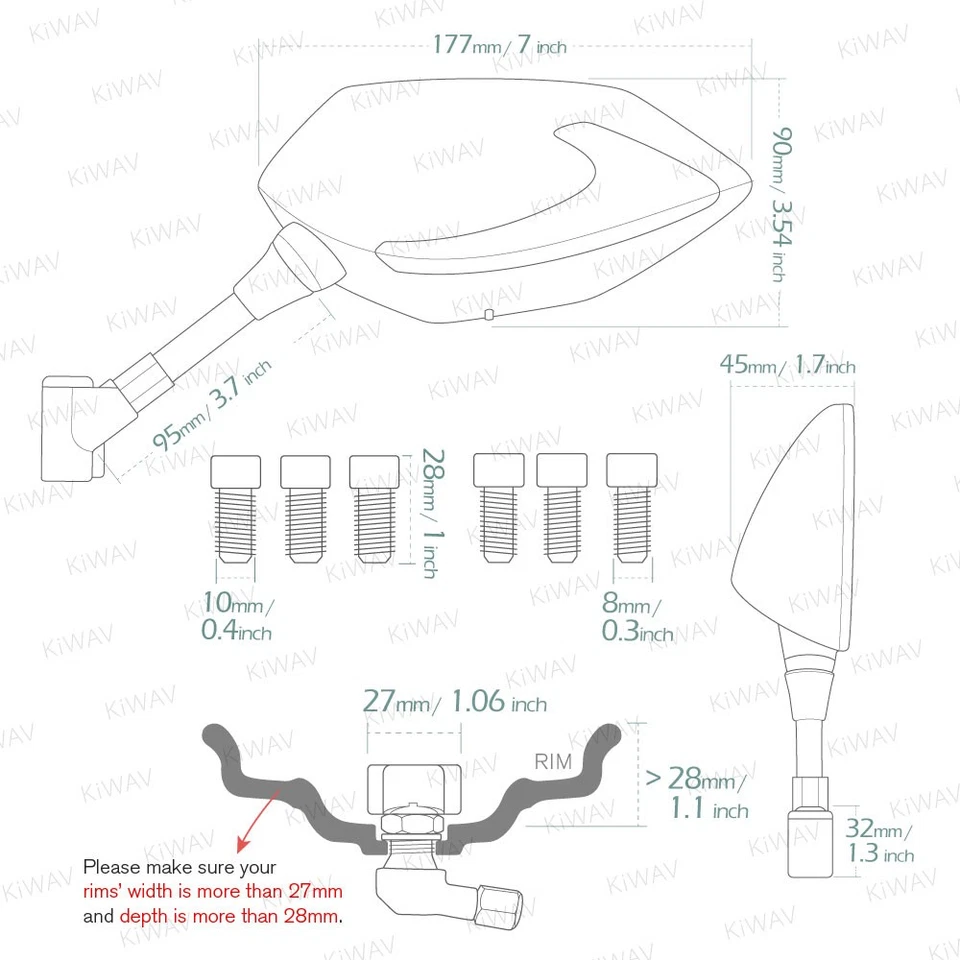 Black mirrors BUCK + TPMS wireless real time monitor for Honda CB Yamaha XJR1300 - Image 2 of 4