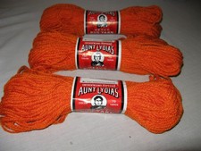 Vintage American Thread Aunt Lydia  s Heavy Rug Yarn Tangerine Lot of 3 Skeins