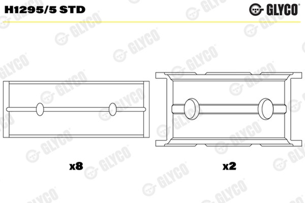 Kurbelwellenlager Glyco H1295/5 STD FüR Opel M13 Wagon Corsa Combo X01 A04 P10-image