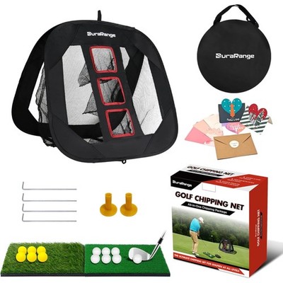 Durable Pop-Up Golf Chipping Net: Practice with 12 Balls, Ideal Gift for Golfers