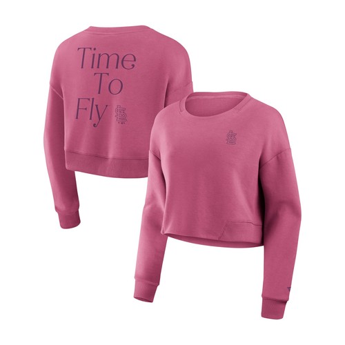 Pink St. Louis Women's Fanatics Pink St. Louis Cardinals Studio Cropped Pullover ...