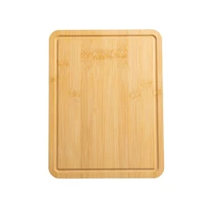 Non-Slip Bamboo Cutting Board, 100% Natural Bamboo Color, with Juice Groove