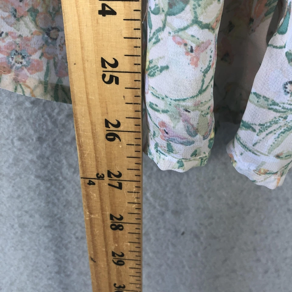 Lauren Conrad Blouse Womens XS Floral Sheer Button Front Pleated Fairy Feminine - Image 4 of 4