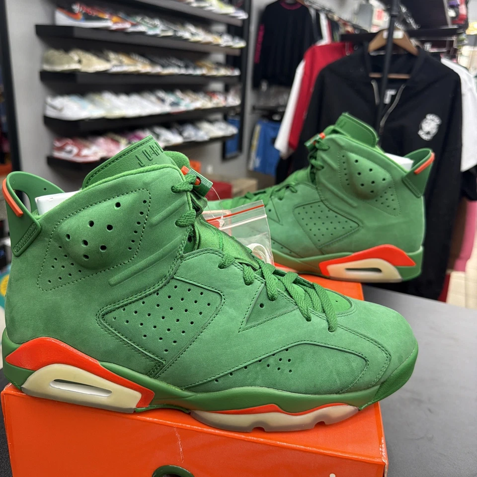 Nike Air Jordan 6 Retro Gamuza Verde Gatorade Talla 11 AJ5986-335 Totalmente Nuevas Foto 2 de 4