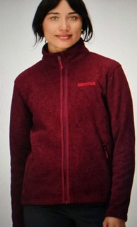 Marmot Women's Dropline Fleece Jacket Dark Red Small S Acai Berry $110 Drop