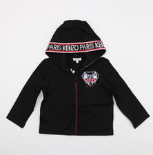 Kenzo Kids Full Zip Sweatshirt Sweat jacket Elephant Black 4A / 104 Hooded