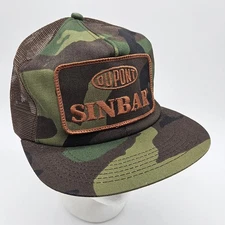 DuPont Sinbar Hat Camo K-Brand Vintage Large Patch Trucker Mesh Snapback Cap 