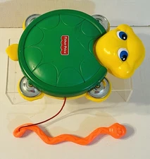 1999 2005 Fisher Price Musical Turtle Snake Tambourine Drum Preschool Music Toy
