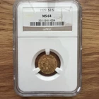1929 $2.5 Gold Indian Head Quarter Eagle NGC MS64 Beautiful Last Year 🔥