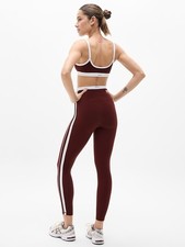 Athleta M Medium Elation Sport Stripe 7/8 Legging Garnet/White NWT  769072