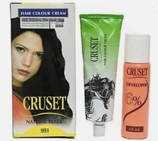Cruset Hair Dye Colour black (991) Style Unisex Fashion Natural Black 60ml