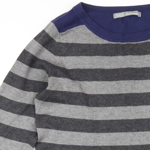 Maglione girocollo donna Marks and Spencer grigio viscosa bodycon taglia 10 - Foto 5 di 10